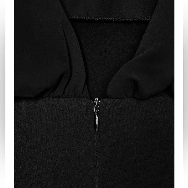 Zara NWT bow sleeve georgette black bodysuit - Image 8