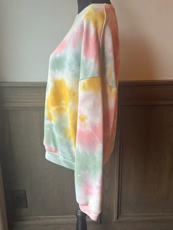 LE LIS Nordstrom Tie-Dye Crew neck Sweatshirt Large EUC - Image 2