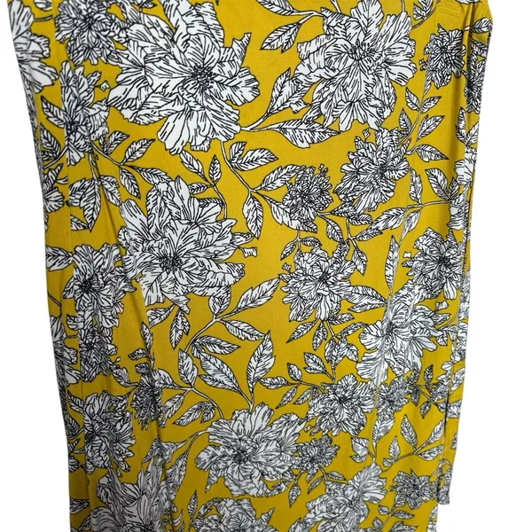 Japna Yellow White Floral Flowers Wrap & Tie Midi Skirt Size Medium Womens - Image 2