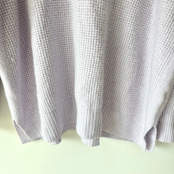 Aerie CozyUp Waffle Polo Sweater Lavender Dawn Purple Oversized Baggy Knit - Image 8