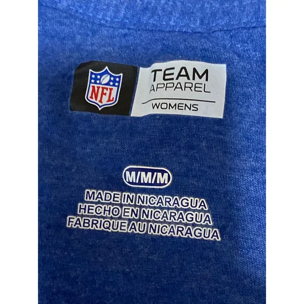 NFL Team Apparel New York Giants Football Women's Blue V Neck T Shirt Tee Top M - Image 5