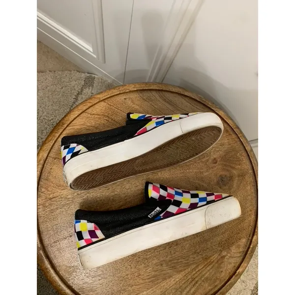 Mudd Women's Multicolor Checkered‎ Slip-On Sneakers Size 8 Casual - Image 6