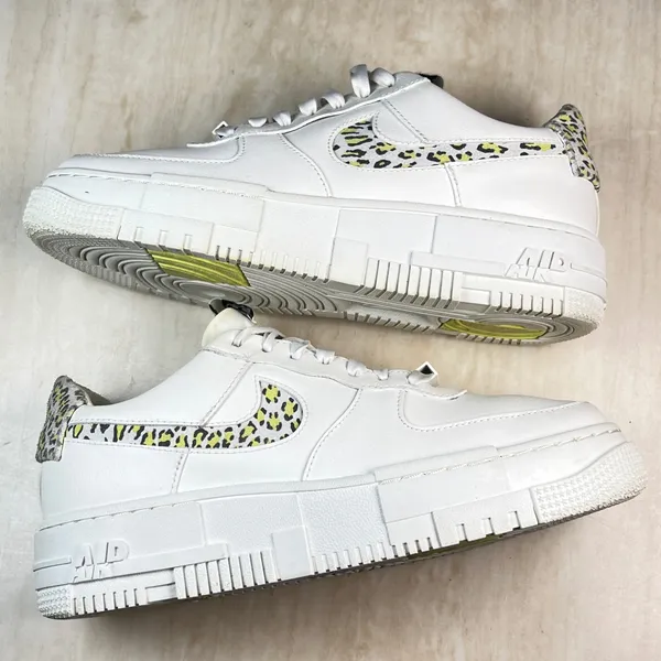 Nike Air Force 1 Pixel Leopard White Womens Sneakers DH9632-101 Size 8 - Image 8