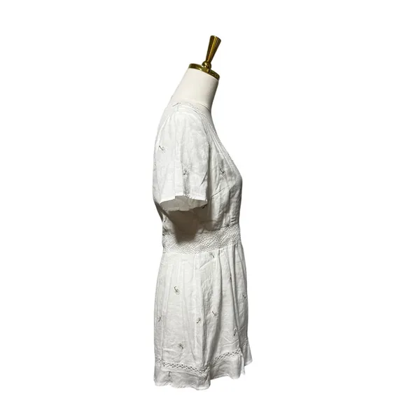 Foxiedox White Embroidered Lace Romper NWT Size L Cottagecore - Image 3