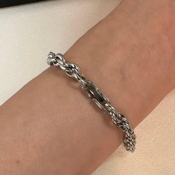 Twist Link Chain Bracelet for Men Women,Streetwear Punk Hip Hop Unisex Style - Image 5