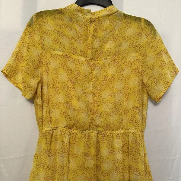 Lulu's Women's Size Medium Dressed Up Yellow‎ Patterned Tiered Midi Dress - Image 5