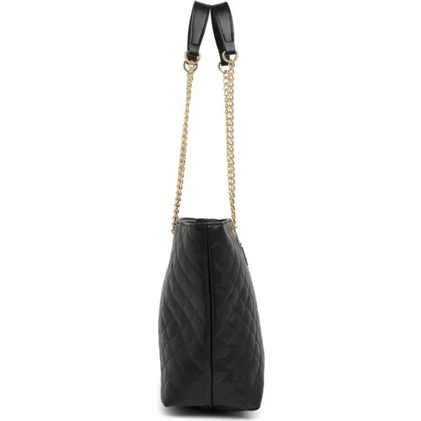 Badgley Mischka Black Quilted Tote Bag with Gold Chain Strap, One Size - Image 6