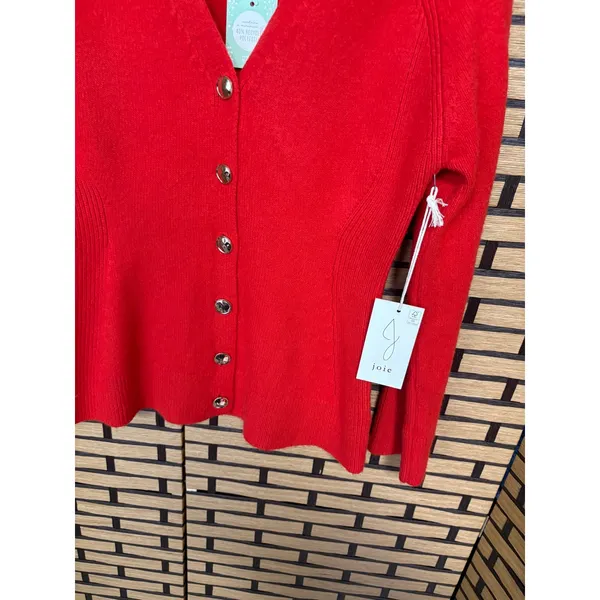 Joie Red‎ Button Down Cardigan Size Small - Image 4