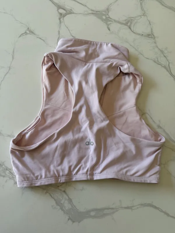 Alo yoga charmed collar bra pink sugar — Medium - Image 3