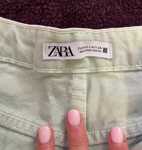 Mint Green  Denim Shorts - Image 3