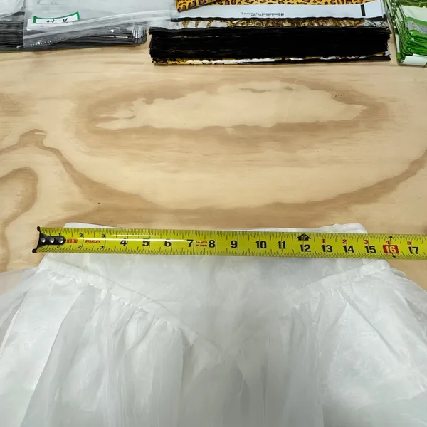 NWT‎ Akira Once Upon A Dream Ruffle Assymetric Maxi Skirt White Large Low High - Image 13