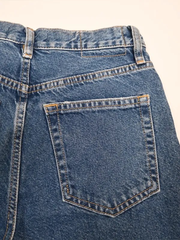 We the Free Women's 24 Distressed Straight Leg Raw Hem Button Fly Jean - Image 7