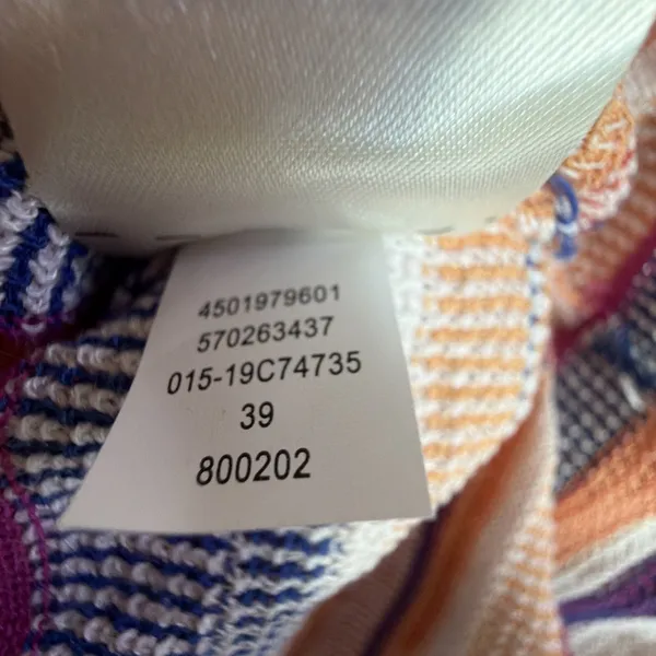 Chico's 2 Multi Color Striped Sweater Top large Linen blend Orange fall festival - Image 10