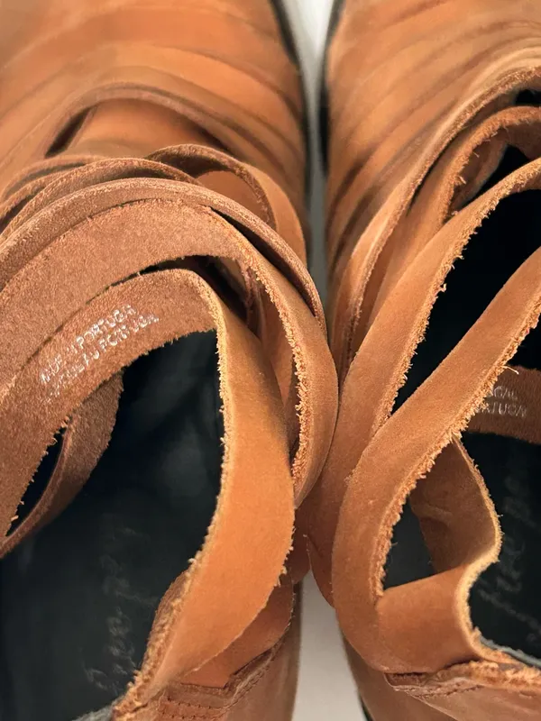 Free People Hybrid Strappy Leather Booties Terracotta Tan Size 9 - 9.5 US 40 EU - Image 7
