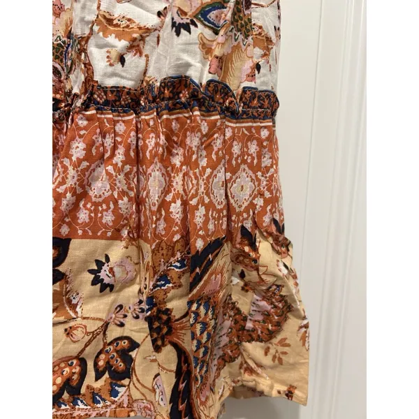 Floral Linen Blend Maxi Skirt Women’s Large Romantic Prairie Cottagecore Modest - Image 2