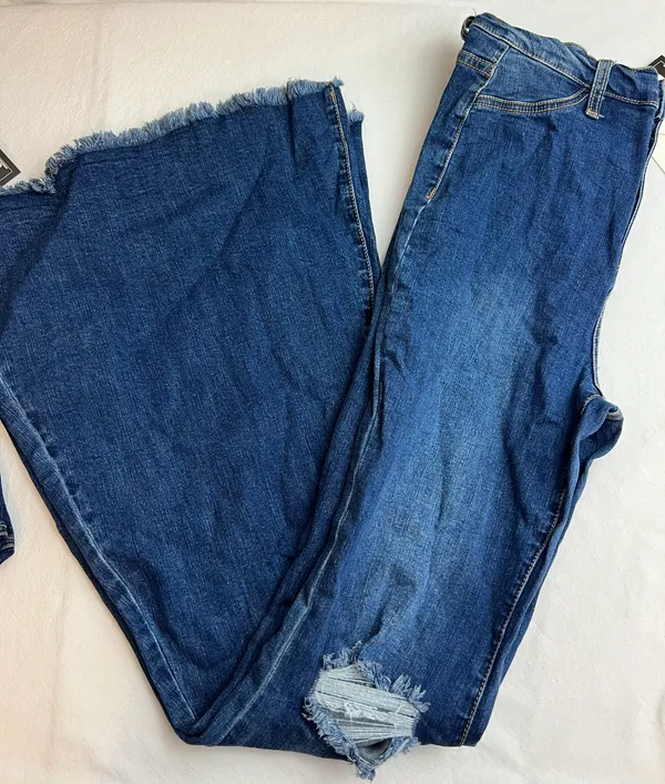 Super Flare Distressed Denim Jeans - Image 2