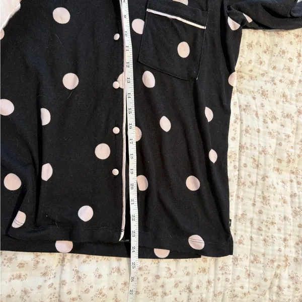 kate spade Black Pajama Set with Pink Polka Dots - Image 12