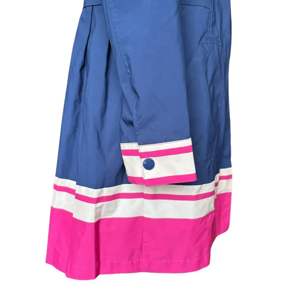 Chicos Pleated Rain Coat Jacket Striped Hem Sailboat Interior Womens Size 0 XS - Image 9