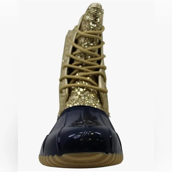 Sugar Gold Glitter and navy Winter Boots Size 7 - Image 5