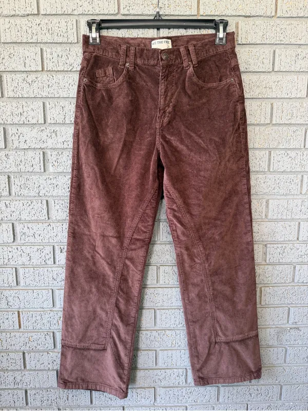 We The Free Free People Risk Taker High Rise Straight Leg Cords in Chocolate Truffle Size 29 - Image 2