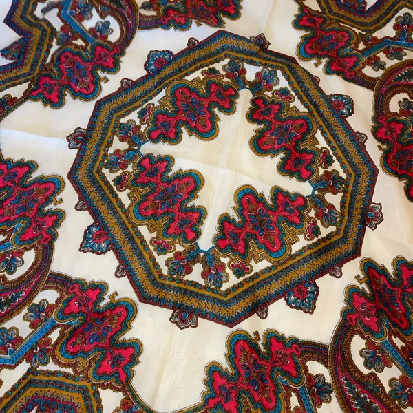 Vintage Colorful Paisley Patterned Scarf 30”x30” - Image 3