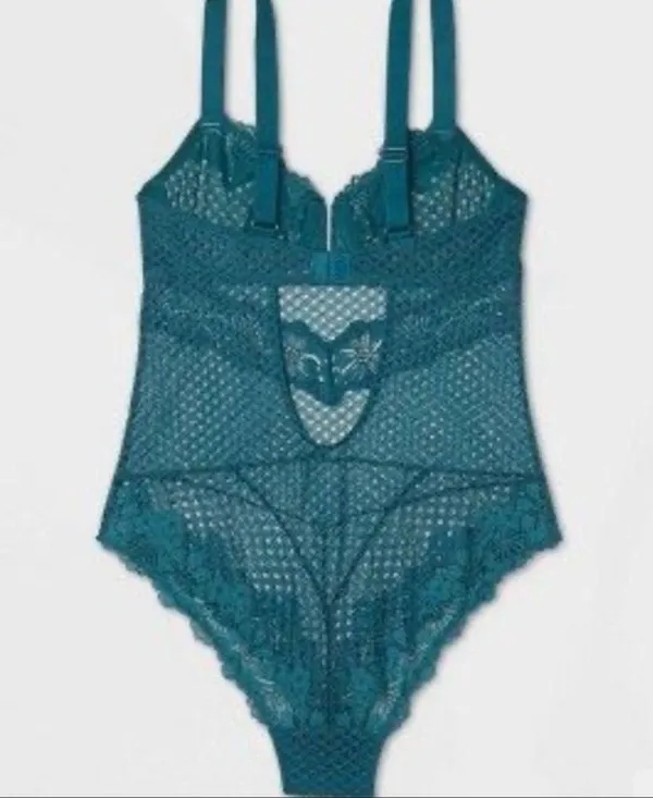 Target Auden green lace underwire bodysuit S - Image 3