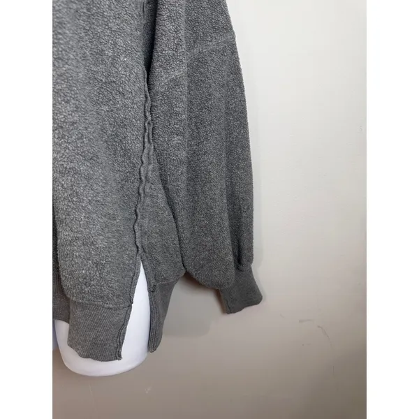 American Eagle‎ Seriously Huggable Sherpa Oversized Sweatshirt Gray XS - Image 5
