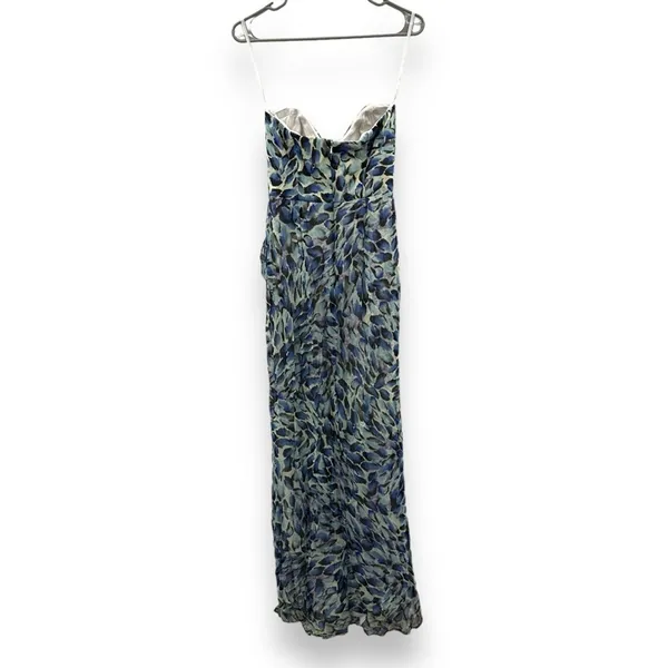 RTR Katie May Baby Cakes Off White & Blue Printed Strapless‎ Maxi Dress Sz S - Image 5