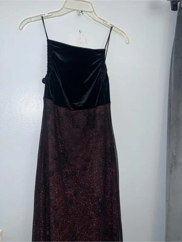 Roberta Vintage Burgundy Floral Mesh Whimsigoth, 90s Whimsigoth, Vampy Grunge - Image 4