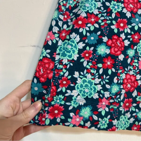 Free People Y2K Bright Floral Short Sleeve Cut Out Mini Dress Large Retro Boho - Image 4