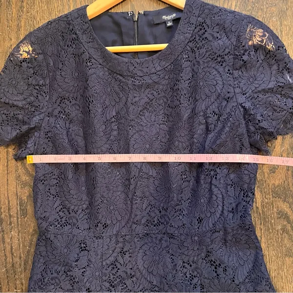 Madewell Navy Dress with Lace Detail - Image 4