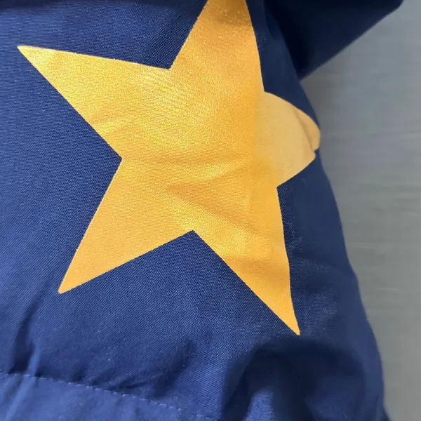 Meet Me There Womens Navy Blue Star Puffer Ski Jacket Hooded Size S/M NEW - Image 8