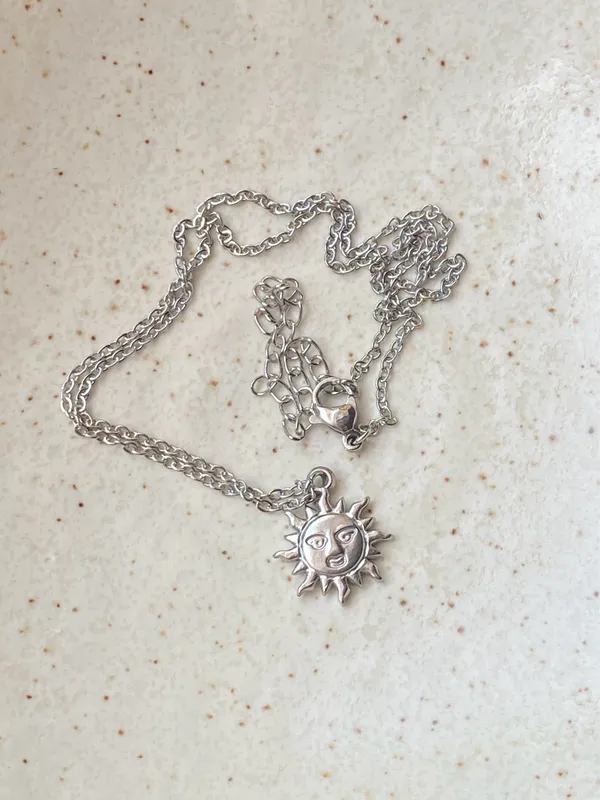 Handmade stainless steel sun boho retro vintage funky style necklace☀️ - Image 2