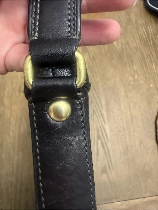 Vintage Coach Black Signature Canvas Shoulder Bag with Brass Hardware - Image 5