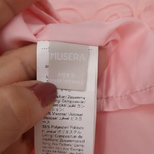 Musera Skirt Womens S Pink Floral Embroidered Mini Excellent - Image 2