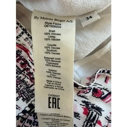 By Malene Birger Postcard‎ City Print Long Sleeve Blouse Pink Cream Size 34 XS - Image 10