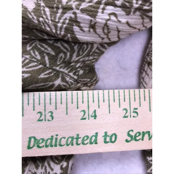 Sun‎ & Shadow Floral Blouse Womens XL Olive Green Boho Crochet Trim - Image 4