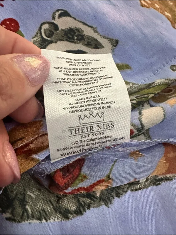 Their Nibs Woodland Animal Print Satin Pajama Set - Image 7