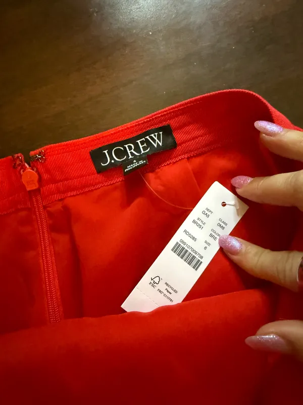 NWT j crew red skirt linen - Image 4