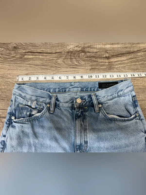 AllSaints April Boys Distressed Ripped Boyfriend Denim Women’s Jean size 27‎ - Image 6