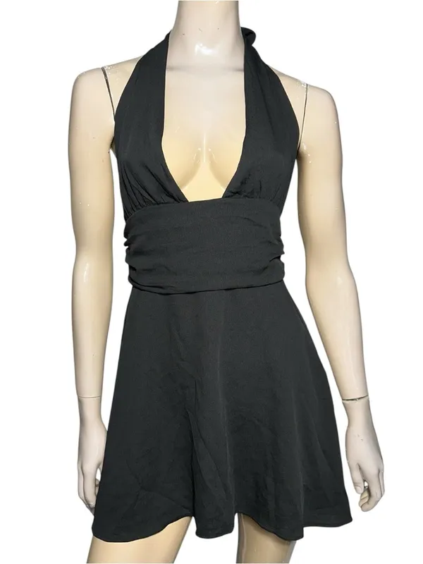 White Fox Boutique NWT Women’s Size XL Black Sweet Fantasy Halter Mini Dress - Image 4