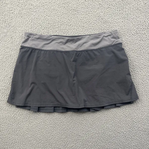 Lululemon Run Pace Setter Skirt Skort Gray Athletic Tennis Athleisure Women's 10 - Image 2