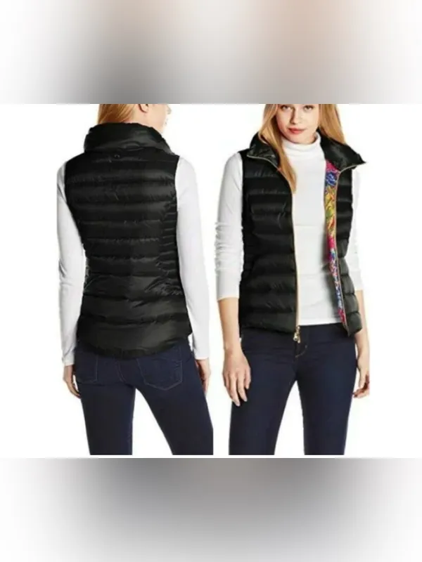 Lilly Pulitzer Black Quilted Down Puffer Vest - Image 2