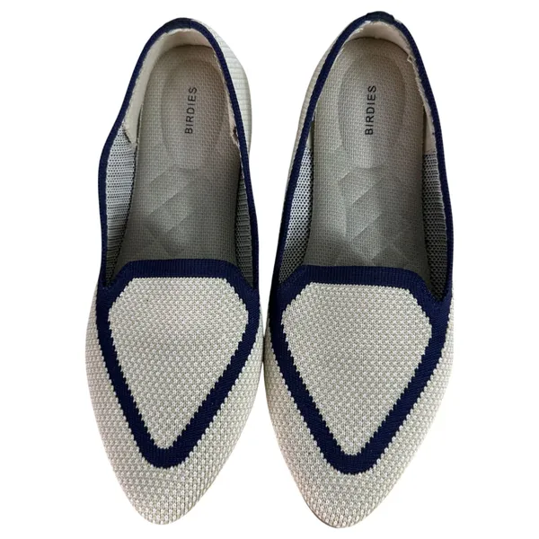 Birdies Blackbird Cream Navy Slip On Knit Loafers Size 6.5 READ DESCRIPTION - Image 5