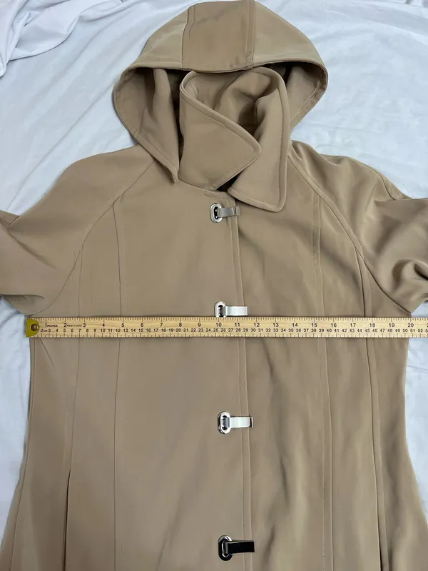 London Fog Beige Trench Coat with Metal Toggle Closures - Image 7