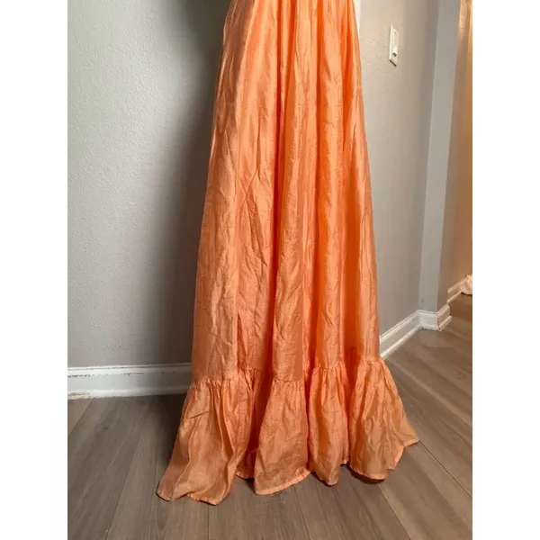 Sabina Musayev Peach Sierra Cutout Halter Maxi Dress Size S - Image 3