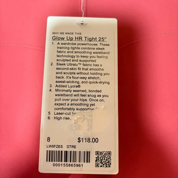 lululemon Glow Up High-Rise Tight 25" NWT SZ 8 Sold Out Color: DTRE (Desert Red) - Image 3