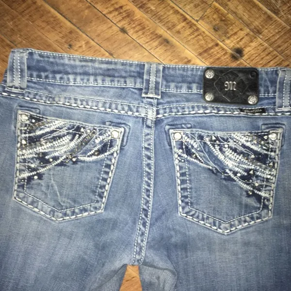 Miss Me 29 easy boot cut bling wing pocket western jeans - Image 4