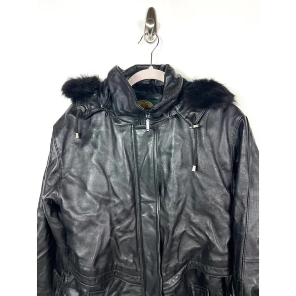 Cabelas leather‎ hooded jacket - Image 3