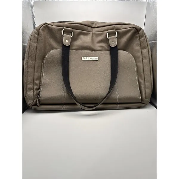 Taupe Laptop Bag with Sophisticated Design - Image 2
